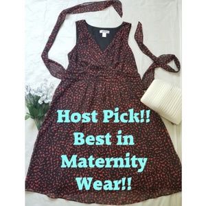Motherhood| V Neck Heart Shaped Polka Dot Dress